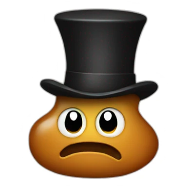 poop with top hat sticker