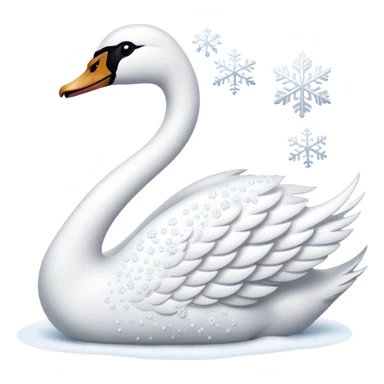 Russian Swan emoji covered in snowflakes sticker
