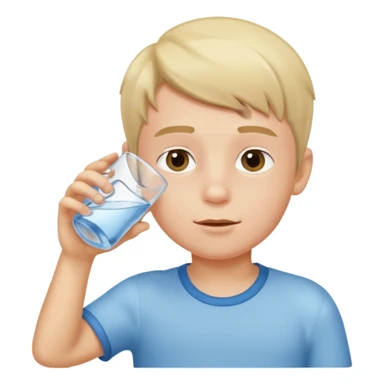 boy drinking water sticker
