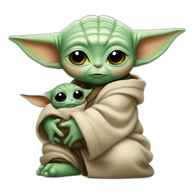 Baby yoda with mickey sticker