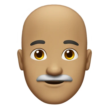 bald man with brown mustache sticker