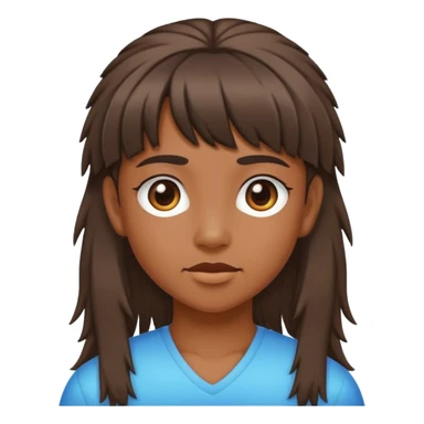 girl with mullet hair brown  sticker