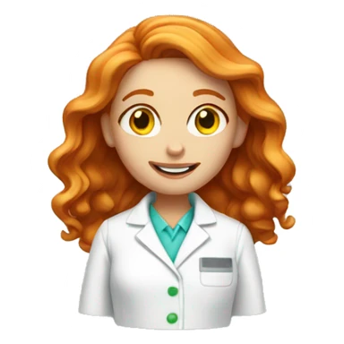 Ginger hair chemist girl sticker
