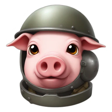 Pig with war helmet with letter Z on it  sticker
