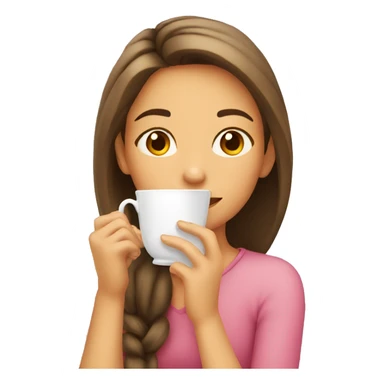Girl sipping tea sticker