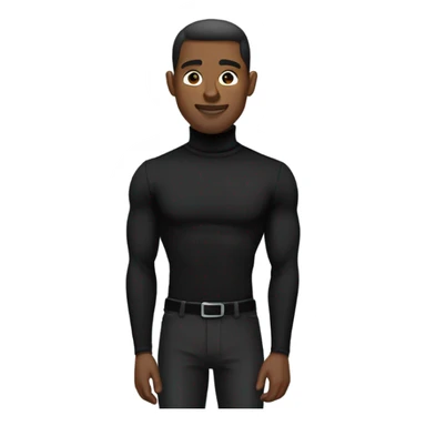 muscle black turtleneck shirt and black pants sticker