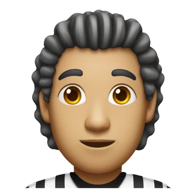 male basketball referee with curly hair and white skin sticker
