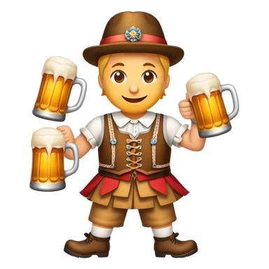 Cinematic Realistic Oktoberfest Pop Culture Emoji, depicting a vibrant celebration with beer, music, and traditional costumes rendered with dynamic textures and festive lighting. sticker