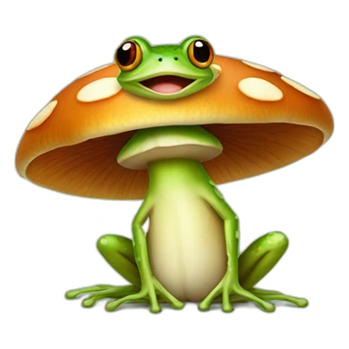 A frog living under a mushroom sticker