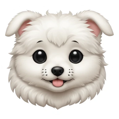 white puppy with a black dot in the eye sticker