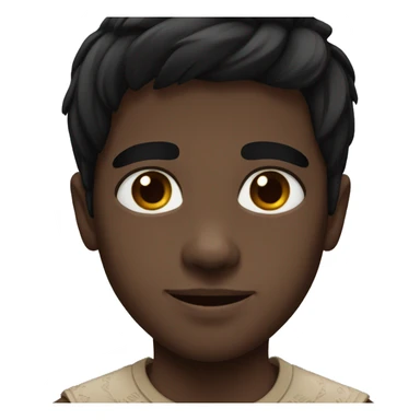 boy black hair Smooth Indian black face sticker