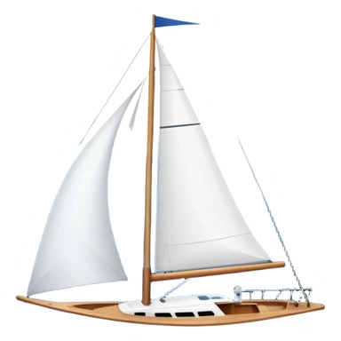 An icon featuring a sleek sailboat with billowing sails cutting through the waves. The design includes the boat's mast, a wind-filled sail, and water splashes, symbolizing the thrill and skill of sailing. Transparent background highlights the elegance and power of wind-driven sports. sticker