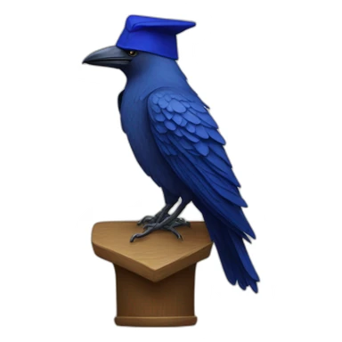 Blue Crow with alumni hat and mantle sticker