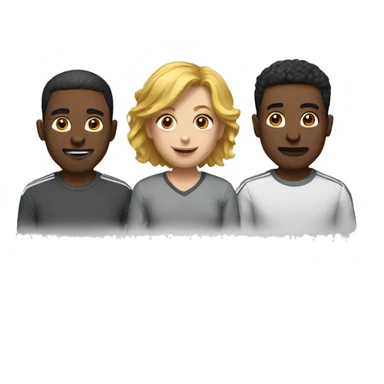 Team 3 person white people sticker