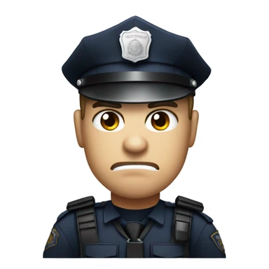 Angry Police officer with a mean mug  sticker
