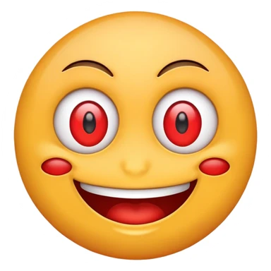 create emoji with red eyes and grin sticker