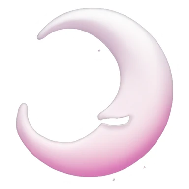 White crescent moon with sparkly pink clouds sticker