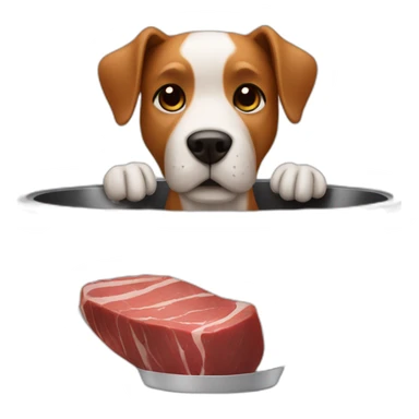 Dog bowl with steaks  sticker