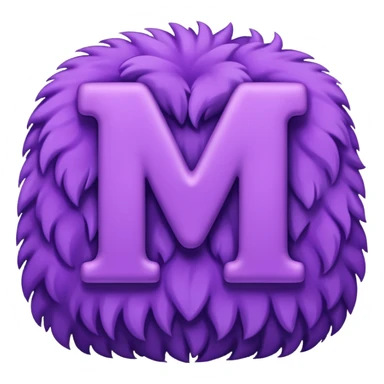 The fluffy letter M is purple in color sticker