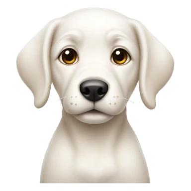 White puppy with biege ears  sticker