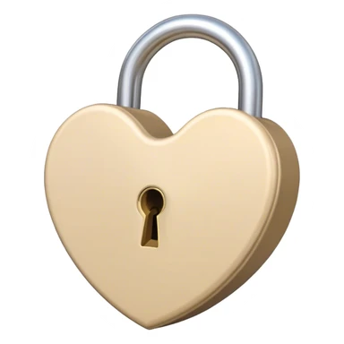 beige cute heart lock sticker