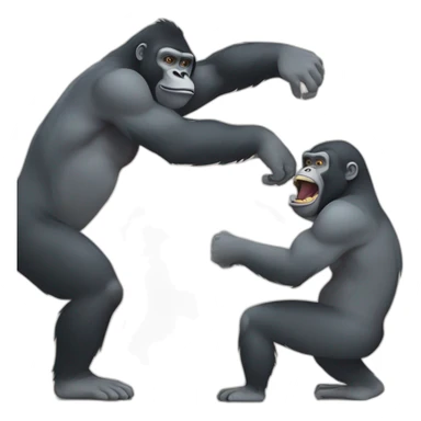 Gorilla slapping a monkey sticker