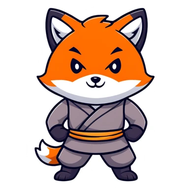 cute fox ninja character sticker
