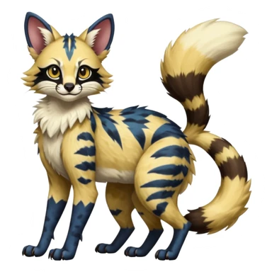 Genet-Wolverine-Marsupial-Serval-Possum-Vernid-Sergal-Fakémon-hybrid, by LiLaiRa-griffsnuff, full body sticker
