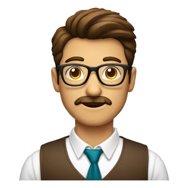 Hombre semi calvo, con lentes,  tomando café  sticker