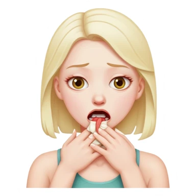 white girl choking self out sticker