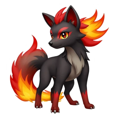 Zorua-Houndour-Fakémon-hybrid-creature (full body)  sticker