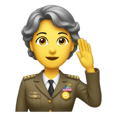 Lady saluting sticker