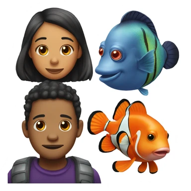 Clownfish and hippo tang sticker