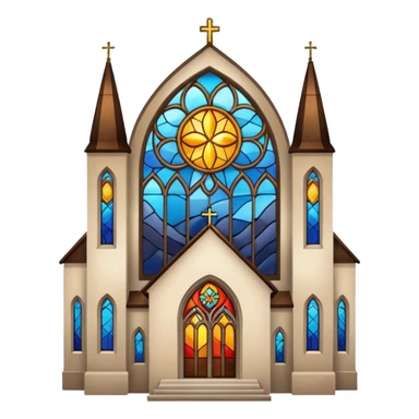 church with stained glass sticker