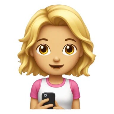 niña con celular sticker