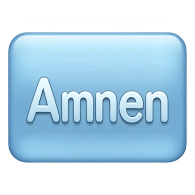 light blue word "AMEN" simple font in rectangle sticker