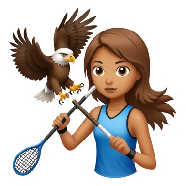 girl eagle playing lacrosse sticker