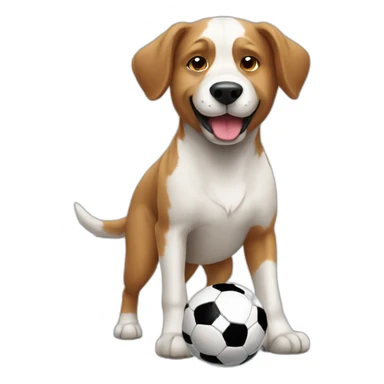 dog playing soccer sticker