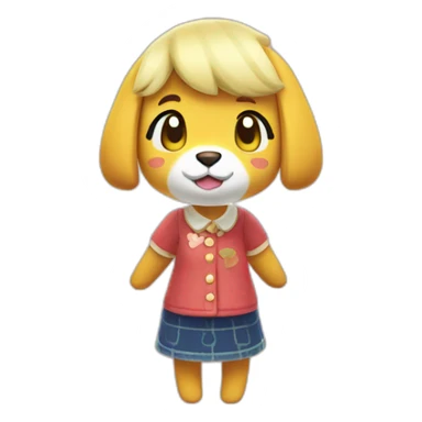 Isabelle animal crossing heart sticker