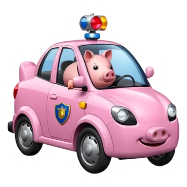 Three wheel car - looks like a pig with a police light sticker