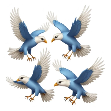 Flying multiple birds emoji sticker