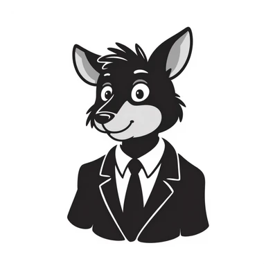 retro 1950s anthropomorphised animal head sticker