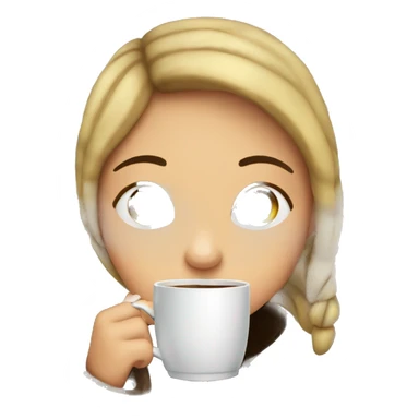 A girl drink hot chocklate in rainy day sticker