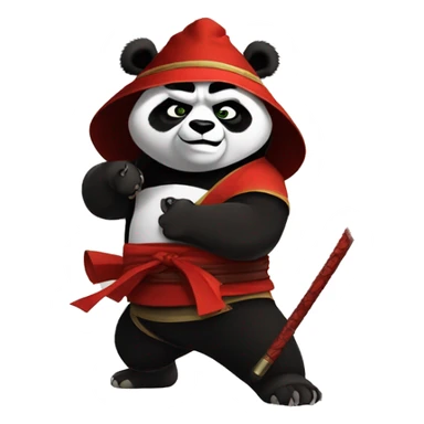 kung fu panda po avec chapeau samourai agressif* sticker