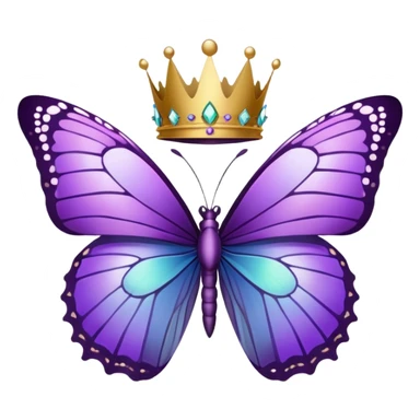 Purple butterfly with crown sticker