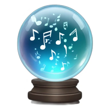 Crystal ball with musical notes sticker