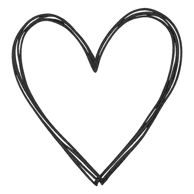 hand drawn outlined icon of a pink heart, no fill sticker