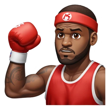 LeBron punching Mario  sticker