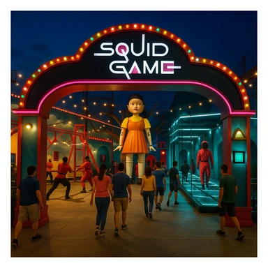 The Squid game  the game ( serie netflix)  dead game ( version parc atrraction) sticker