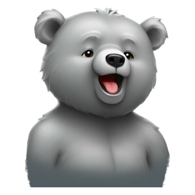 realistic-grey-bear-gives-kiss sticker